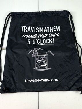 Travis Mathew Black Drawstring Gym Sack